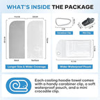 Cooling Hoodie Towel: Cooling Towels for Neck and Face Sun Protection Instant Cool for Hot Weather Hiking Camping Running Golf Gardening Fishing Music Festivals Theme Parks Beach - White