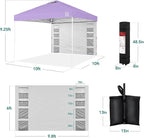 Best Choice Products 10x10ft Pop Up Canopy Tent with Sidewall, 1 Person 1 Minute Set Up, Carry Case, 4 Weight Bags - Lilac/White
