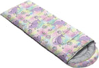 Kids Sleeping Bag for Boys Girls,Blue Ripples Print-Lightweight Warm Portable Outdoor Indoor-Waterproof Cold Weather Resistant Sleeping Bag for Camping Hiking