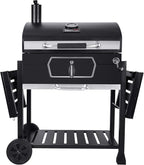 Royal Gourmet CD2030AC Deluxe 30-Inch Charcoal Grill with Cover, Large BBQ Grill with Collapsible Side Tables for Outdoor Picnic Camping Patio Backyard Cooking, Black