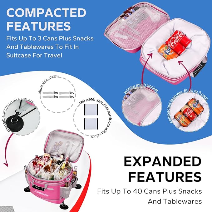 Waterproof PVC Material Paddleboard Cooler Deck Bag,40 cans Sup Deck Cooler Bag,Cooler Bag for Paddleboard,Lunch Box Cooler Insulated Bag,Camping Cooler Bag,Kayak Cooler Bag