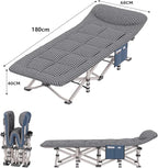 Office Lunch Break Folding Bed, Camping Cots for Adults with Thick Mattress Folding Single Person Nap Bed Rollaway Beds for Home Office Lunch Break, Camping, Pool and Beach(180 * 68 * 40cm)