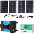 100W Solar Panel Kit with 4000W/6000W DC 12V to AC 220V/110V Inverter and 50A Controller, Complete Solar System for Home and Outdoor Power Generation(300W,12v-220v)