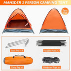 2 Person Camping Dome Tent,Waterproof Lightweight Portable Tents for Outdoor Camping Hiking Travel