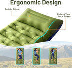 KASBAH Camping Sleeping Pad,Extra Wide 6 inch Thick Inflatable Sleeping Pads with Built-in Foot Pump and Pillow,Ultralight Camping Mat Gear for Outdoor Hiking,Camping