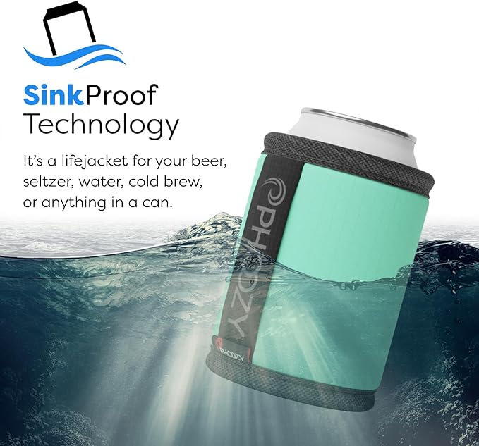PHOOZY Insulated Can Cooler for 12oz Cans with NASA-Inspired Technology - Patented Koozie That Keeps Drinks Cold 10x Longer - Lightweight Beer Koozie for Outdoor Adventures - Mint