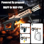 Propane Torch Gun-Powerful Grill Torch Gun, Kitchen Torch Gun with Adjustable Flame, Flamethrower, High Power Cooking Torch for BBQ, Baking, Campfire, Welding (Propane Tank Not Included)