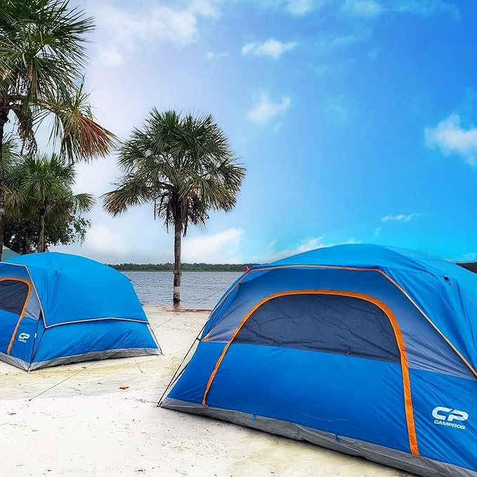 Tents for Camping 6 Person Tent Waterproof Windproof Double Layer Family Camping Tent, Easy Setup Dome Tent with Large Mesh Windows & Wider Door for Outdoor Camping & Hiking