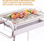 Charcoal Grill, Barbecue Charcoal Grill, Outdoor Stainless Steel Smoker BBQ grill for Outdoor Cooking Camping Picnics Beach 336 Square Inches
