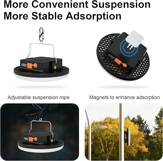 16500mAh 4000LM Rechargeable Camping Light , White/Warm/Nature/RED Hanging Camping Lantern Waterproof Tent Lights with Portable Bag Voice Control(Offline),Christmas Gift for Parents Friends (60W)