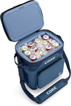 CORE Magnetic Leak Proof Soft Cooler with Waterproof Zipper | Insulated Bag Portable Ice Chest Box | Best Soft Cooler for Food & Beverages for Tailgating, Car Camping, Travel, and Family Beach Picnics
