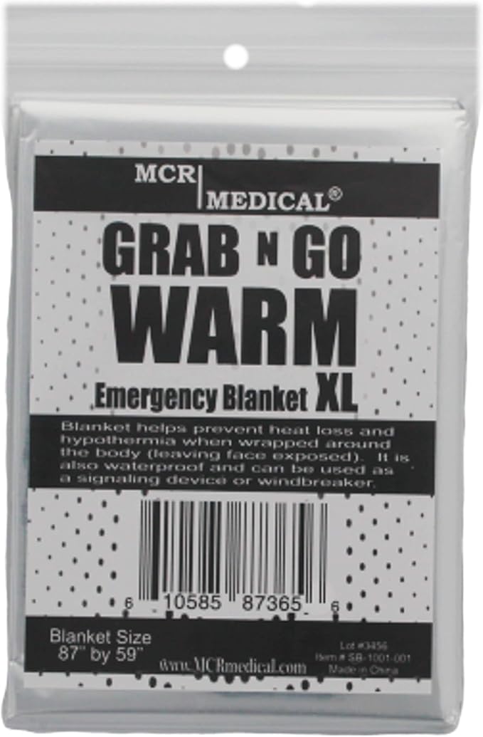 MCR Medical Supply SB2-200 Silver Mylar Emergency Blanket, 84" x 52" (Pack of 200)