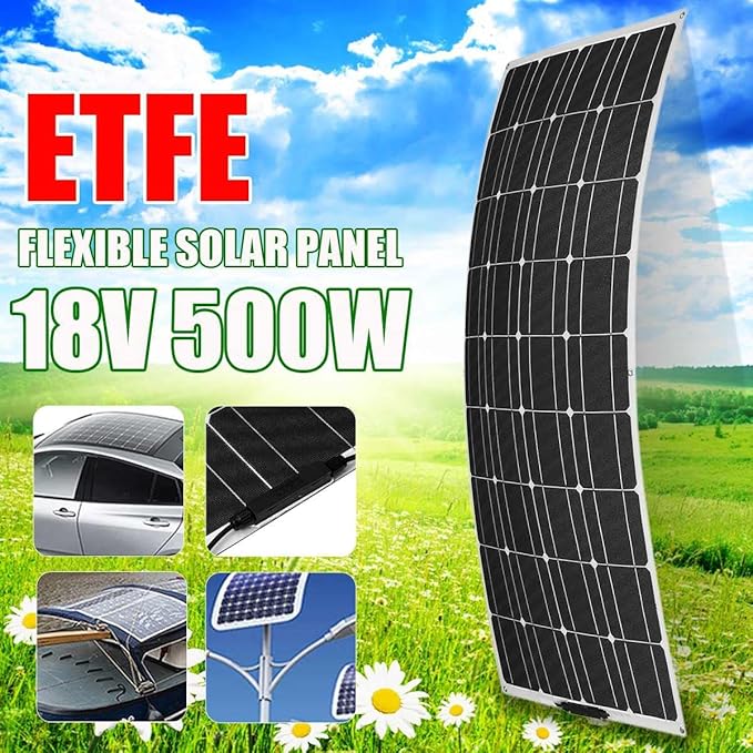 500W Solar Panel 18V Battery Charger Cell Monocrystalline for Camping Motorhome Power Bank Flexible RV Yacht 500W Power System