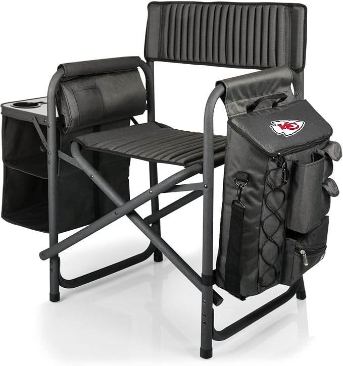 Picnic TIME NFL Unisex-Adult NFL Fusion Camping Chair with Side Table and Soft Cooler, Beach Chair for Adults, Lawn Chair