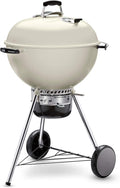 Weber Master-Touch Charcoal Grill, 22-Inch, Ivory – Premium Outdoor BBQ Grill with Tuck-Away Lid Holder & One‑Touch™ Cleaning System, Porcelain‑Enameled Kettle