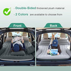 SUV Air Mattress, Double-Sided Thick Flocked Car Air Mattress with Built-in Pump & Pillow, Complete Sleeping Accessories for Auto Camping & Road Trips（Green+Charcoal）