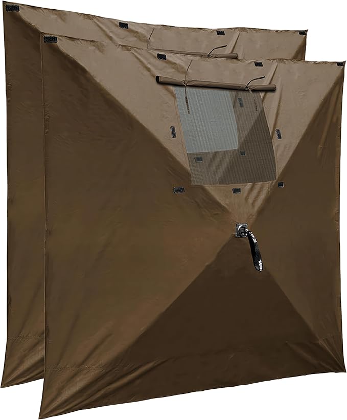 Clam Quick-Set Wind & Sun Panels – 2-Pack Brown Accessory for Screen Shelter – Outdoor Sidewalls for Shade & Privacy – Durable Poly-Oxford with Carry Bag – Tent Not Included