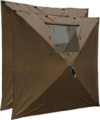Clam Quick-Set Wind & Sun Panels – 2-Pack Brown Accessory for Screen Shelter – Outdoor Sidewalls for Shade & Privacy – Durable Poly-Oxford with Carry Bag – Tent Not Included