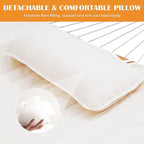 Lazy Daze Hammocks 2 Person Hammock Pad and Pillow Set, Double Polyester Quilted 78" x55" Replacement Pad for Rope Hammock, Cream