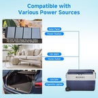 BODEGACOOLER 12 Volt Portable Refrigerator,53 Quart Car Fridge Dual Zone -4℉-68℉,50L Car Freezer APP Control,Electric Compressor Cooler 12/24V DC and 100-240V AC for RV,Camping,Travel,Truck,Vehicles