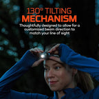 NEBO MYCRO 700 Headlamp | USB-C Rechargeable 700 Lumen Headlamp, 6 Light Modes, White Red & Green Light, IPX4 Water Resistant, Adjustable Strap, Cap Light Convertible