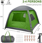 Inflatable Tents for Camping,2/4 Person Easy Setup Blow Up Tents for 4 Seasons Waterproof InflatableTent for Camping, Air Glamping Tents for Camping Adult