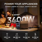EF ECOFLOW Portable Power Station DELTA 3 MAX with 400W Solar Panel, 3400W X-Boost Output, Ultra-Fast 0-80% Charging in 1.13 Hr, Home Backup & RV Camping