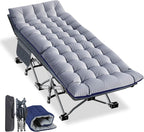 NAIZEA Folding Camping Cots for Adults, Folding Cot with Mattress, Camping Foldable Bed, Portable Military Cot, Double Layer Oxford Strong Heavy Duty Sleeping Cots w/Carry Bag for Camp Office Travel