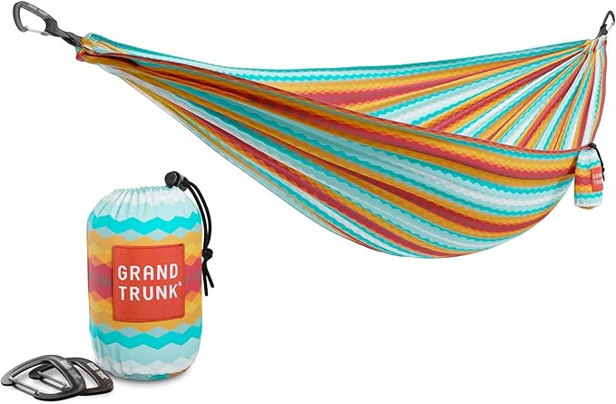 GRAND TRUNK TrunkTech Double Hammock | Ultra-Strong & Lightweight | 11 ft Hammock with Ripstop Nylon | 500 lb Capacity | Fast-Drying & Weather-Resistant | Vista