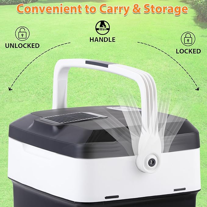 ZENY Mini Fridge Electric Cooler and Warmer for Car- 12V DC Car Refrigerator with Automatic Locking Handle, 28 Quart Portable Car Fridge for Travel and Camping