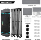 COBIZI 10x30 Pop up Canopy Tent 10x30 Canopy with Sidewalls, Heavy Duty Party Tent Tents for Parties, Foldable UPF 50+ Waterproof Commercial Easy up Canopy with Roller Bag, Grey(Windproof Upgraded)