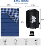 Double Sleeping Bag Cotton Flannel for Camping, Backpacking Or Hiking. Queen Size 2 Person Waterproof Sleeping Bag for Adults Or Teens. Lightweight with Compression Sack