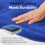 King Koil Full Size Premium Air Mattress with Built-in Pump for Home, Camping & Guests, Inflatable Airbed Double High Adjustable Blow Up Mattress, Durable - Portable and Waterproof