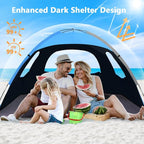 NXONE Beach Tent Sun Shelter with UPF 50+ UV Protection, Lightweight Easy Setup Portable Beach Canopy for Family, Large Space for Beach, Camping & Outdoor, 3/4/6 Person