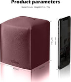 Tissue Box Cover for PU Leather, Modern Simple Solid Color Holder Square Tissue Bag, Ideal for Bathrooms,Office,Car,Nightstand,Outdoor Tent,Dining Table,5"X5"X5", Single Wine