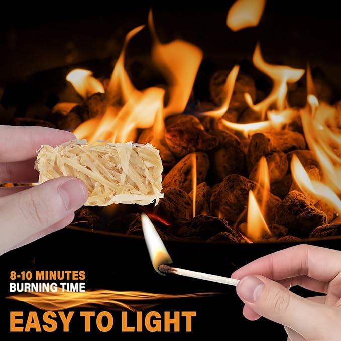 HGD Fire Starter(32pcs), Natural Charcoal Starters, Firestarters for Indoor Fireplace, BBQ, Campfire, Wood Stove, Chimney, Fire Pit, Grill, Smoker, Indoor Outdoor Use, Weather-Resistant