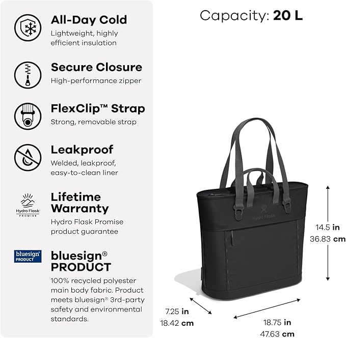 Hydro Flask Carryout Tote - Insulated Tote Bag - 20 L Capacity in Birch