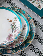 Dinnerware Sets Dish Set 70Pcs Bone China dinnerware Set, Palace Style Color Ceramic Tableware Set, Service for 10 People