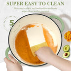 Umite Chef Enameled Cast Iron Dutch Oven-7QT Pot with Lid Cookbook & Cotton, Heavy-Duty Cookware for for Bread Baking, Braising, Stews, Marinate, Cook(Sage Green)