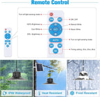 NIORSUN Solar Lights Outdoor, LED Solar Pendant Light 3000K|4000K|5000K| Dimmable Lighting with Remote Control, 16.4ft Cable IP66 Waterproof for Patio, Garage, Camp, Chicken Coop, Shed Barn