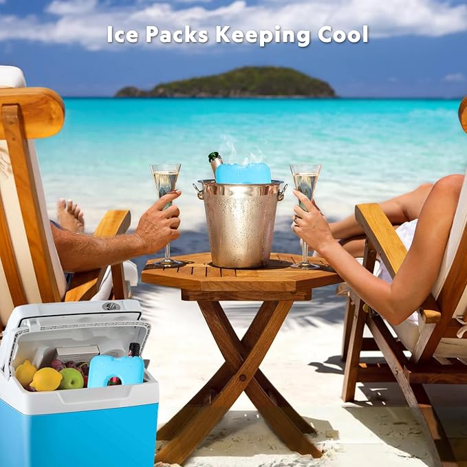 JMEXSUSS Reusable Ice Packs for Cooler, Long Lasting Breastmilk Bottle Storage, Freezer Packs Can Cooler for Lunch Boxes, Beer Soda, Camping