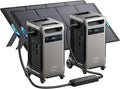Anker SOLIX F3800 Plus Portable Power Station with Double Power Hub and 2x400W Solar Panels, 7.68kWh, 12,000W AC Output, Generators for Home Use, Works with Generator, For Power Outage and Emergencies