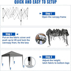 Yesker 10x10 Pop Up Canopy Tent UPF 50+ Waterproof Outdoor Canopy Portable Folding Easy Setup Gazebo Adjustable Height Instant Sun Shade Tent with Wheeled Bag for Events Parties Camping Patio, Gray