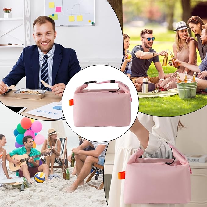 YUDANSI Fashion Lunch Bags for Men Women- Reusable Insulated Leakproof Lunch Box Tote Bag, Cool Bags for Adults,Thermal Cooler Bag for Work Picnic Travel -8L (Pink)