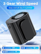 10000PRM Portable Waist Clip Fan, Up to 20Hrs Mini Portable Fan Rechargeable, Belt Clip on Waist Wearable Cooling Fans for Camping, Outdoor, Jobsite - Black
