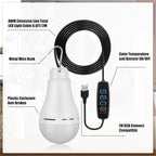 6 Pcs USB Light String LED Portable Light Bulb Rechargeable USB Strip, 6.6 ft Length Cord Camping Lantern with Splitter Cable for Camping Porch Backyard Garage Warehouse Truck Fishing Boat