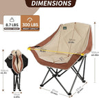 Northroad Oversized Foldable Camping Chair, Outdoor Padded Lawn Chair w/Cup Holder,Carry Bag for Beach, Hiking, and Picnics,Heavy-Duty 300-lbs Capacity, Purple