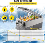 VEVOR CF55 12 Volt 58 Qt Refrigerator, Dual Zone Portable Compressor 12/24V DC and 110-240V AC, Freezer Fridge Cooler, for Car, Truck RV, Camping and Home Use, Black+Gray