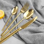 Gold Stainless Steel Cutlery Set, 16-Piece Flatware for 4, Durable 304 Stainless Steel Forks & Spoons, Elegant Tableware for Home & Hotel Dining