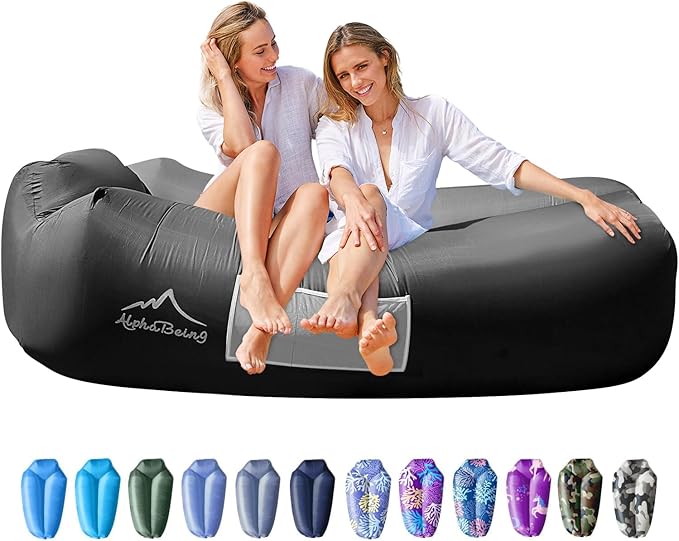 AlphaBeing Inflatable Lounger Beach Chair Accessories, Air Sofa Hammock Inflatable Couch for Camping Backyard Lakeside with Compression Sacks, Ideal Outdoor Gifts for Adults